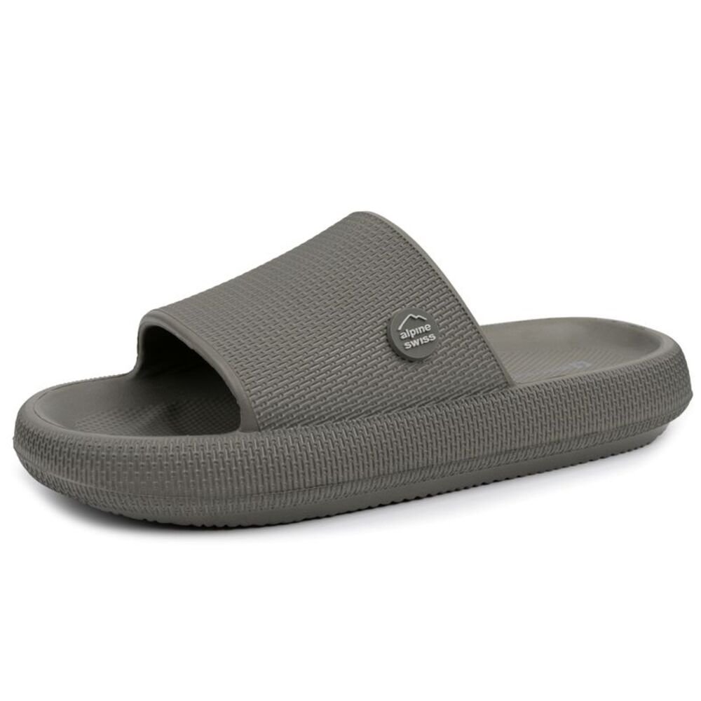 Alpine Swiss Omar Mens Slides Pillow Slippers Ultra Cushioned Cloud Slide Sandal